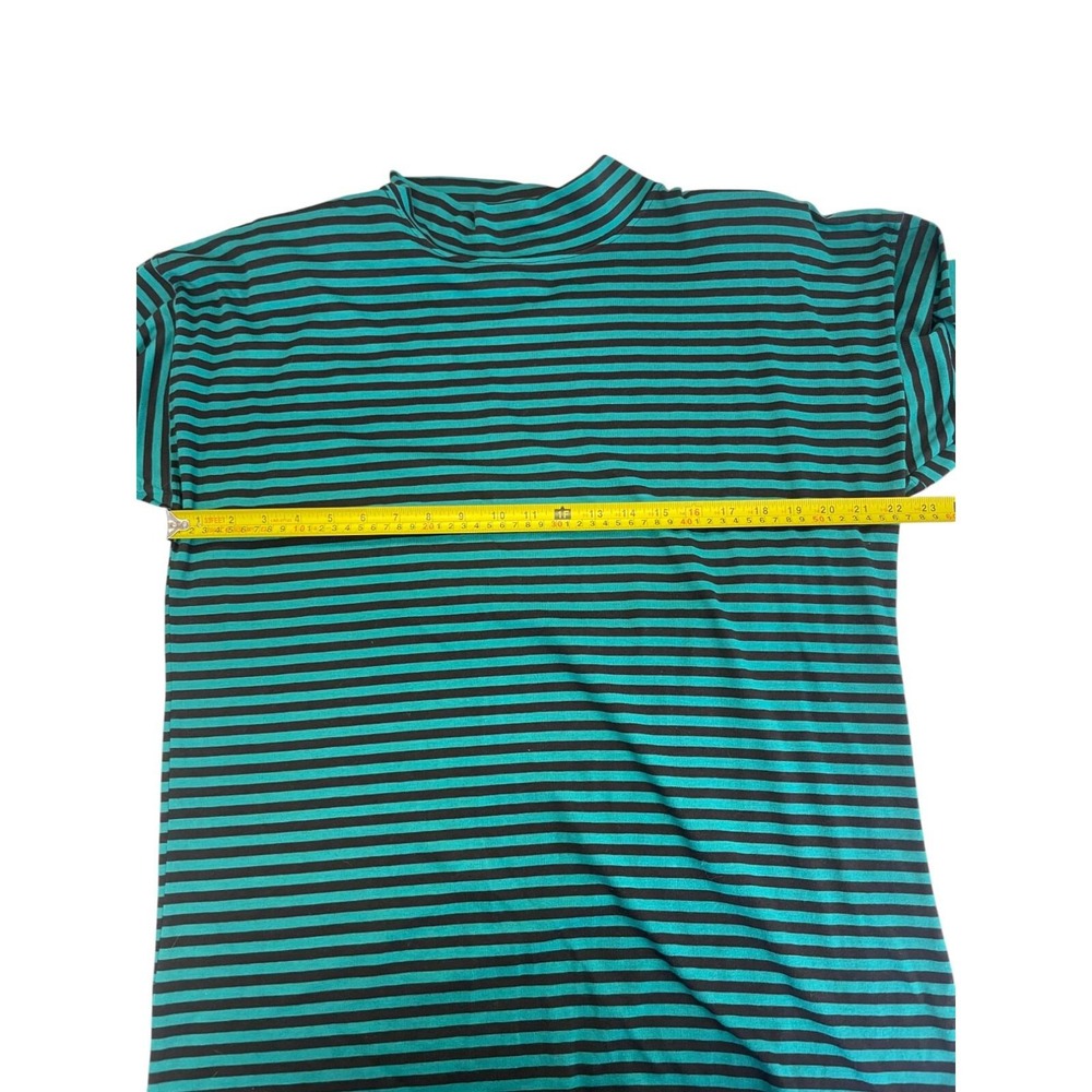 Sunbelt Sportwear Long Sleeve Shirt Green Stripe Vintage One Size High Neck - Picture 6 of 7